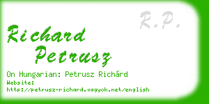 richard petrusz business card